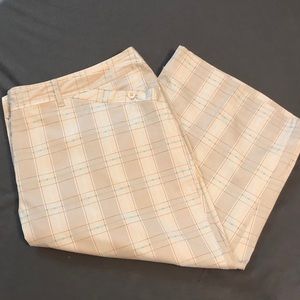 Lane Bryant Size 24 Khaki and Blue Plaid Capris